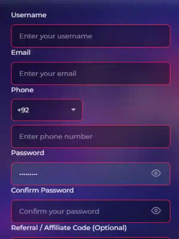 PKRAH game Registration Page